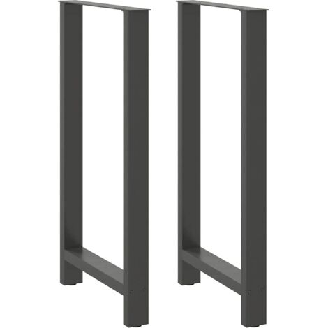 Juego de 2 prácticas patas cuadradas para mesa de bar 60 x 110 cm acabado moderno en acero antracita 020057598