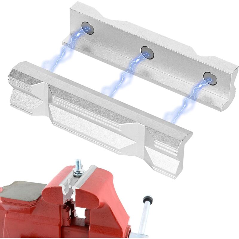 Juego de 2 protectores de tornillo de banco (125 mm), protectores de aleación de aluminio, adecuados para bancos de taller, ajuste preciso