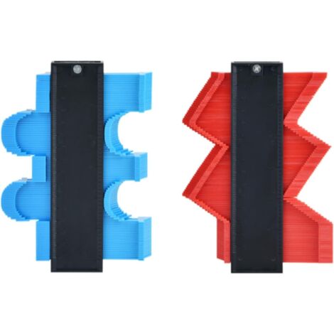 Juego de 2 reglas de contorno de formas irregulares, herramienta de medición y copia para perfiles irregulares, azulejos y más, alfombras y laminados, suelos de madera y parqué.