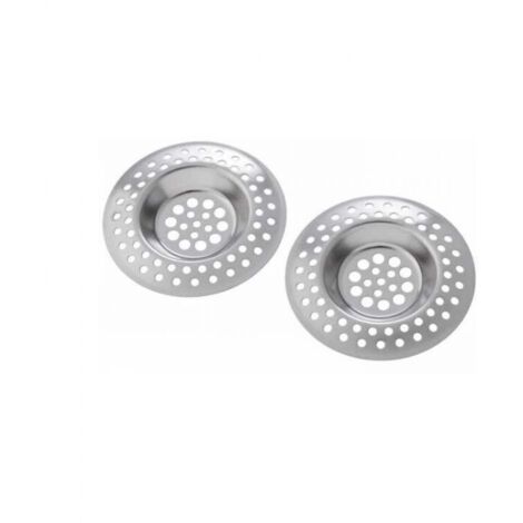 Juego de 2 rejillas para fregadero de acero inoxidable, tapa de desagüe de suelo redonda para baño y cocina