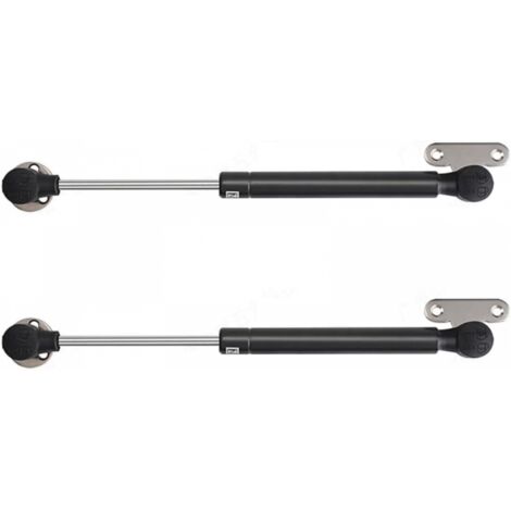 Juego de 2 resortes de gas de 80 N, resortes hidráulicos para muebles, aptos para barras de cocina y recipientes a presión (negros).