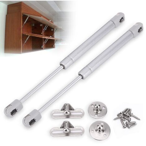 Juego de 2 resortes de gas para bisagras de puertas de armarios de cocina.