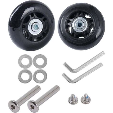 Juego de 2 ruedas de repuesto para maletas, kit de reparación con ejes de goma silenciosos, ruedas de repuesto para maletas y accesorios de equipaje (50 mm x 18 mm)