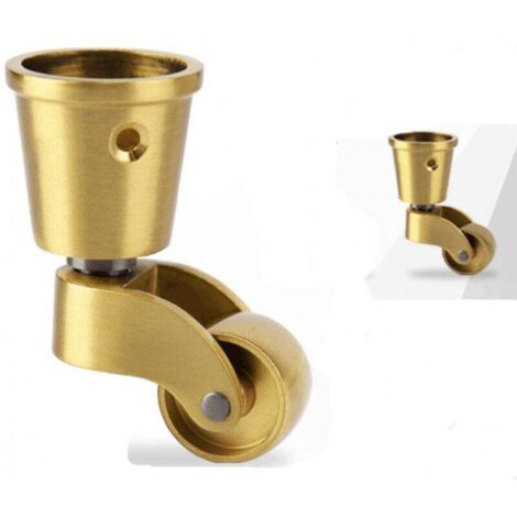 Juego de 2 ruedas universales KZQ, ruedas de placa de 1 pulgada, ruedas de latón para muebles, ruedas de goma silenciosas, adecuadas para patas de piano, sofá, mesa