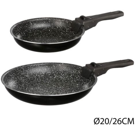 Juego de 2 sartenes 20/26 cm aluminio prensado