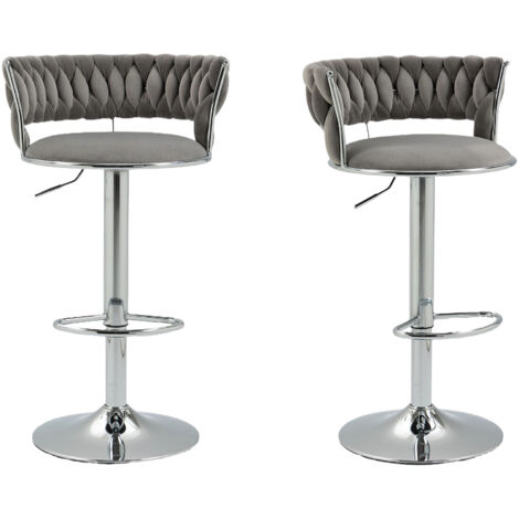 Juego de 2 sillas de bar giratorias de 360 grados, taburetes de bar ajustables en altura con reposapiés para cocina, comedor, isla central, bar, bodega, oficina y sala de estar.