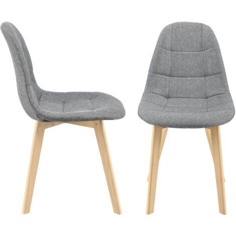 Juego de 2 sillas de comedor 86 x 53 x 47 cm gris claro 030006735