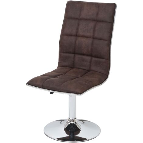Juego de 2 sillas de comedor de cocina de altura variable, diseño elegante, tela marrón oscuro 040000342