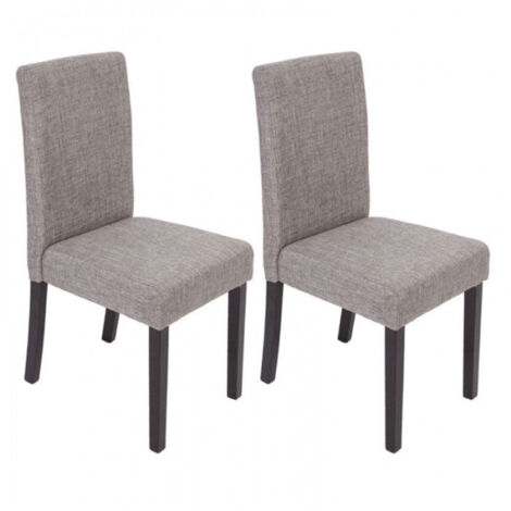 Juego de 2 sillas de comedor en tela gris con patas oscuras CDS04028