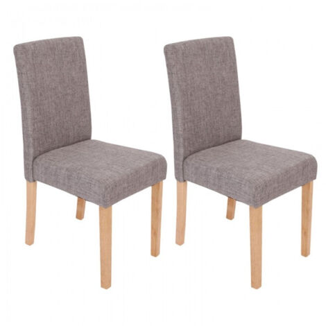 Juego de 2 sillas de comedor en tela gris con pies ligeros CDS04018