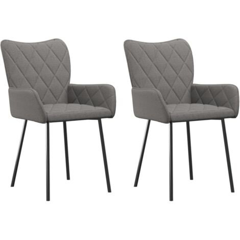 Juego de 2 sillas de comedor gris claro en tela gris DEC025511