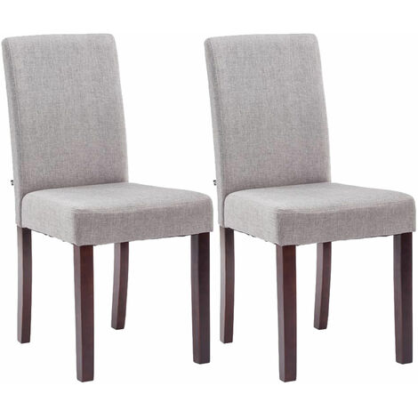 Juego de 2 sillas de comedor Ina de tela Gris claro Cappuccino