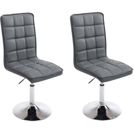 Juego de 2 sillas de comedor regulables en altura en material sintético gris CDS10057