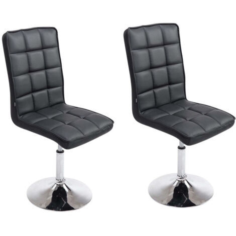 Juego de 2 sillas de comedor regulables en altura en material sintético negro CDS10060