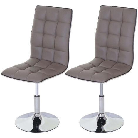 Juego de 2 sillas de comedor regulables en altura en sintética color topo CDS04094