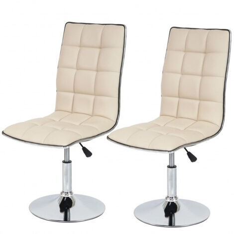 Juego de 2 sillas de comedor regulables en altura en sintética crema CDS04075