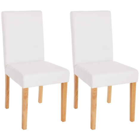 Juego de 2 sillas de comedor sintética blanco mate con pies ligeros CDS04038
