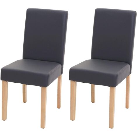 Juego de 2 sillas de comedor sintética gris mate con pies ligeros CDS04458