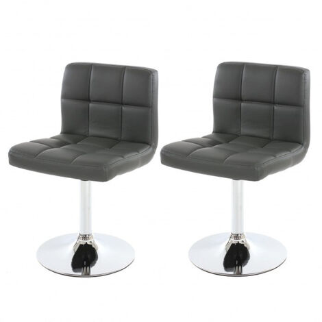 Juego de 2 sillas de comedor sintéticas grises CDS04067
