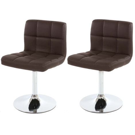 Juego de 2 sillas de comedor sintéticas marrones CDS04064