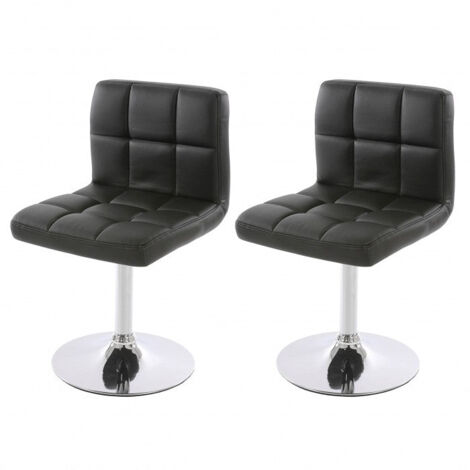 Juego de 2 sillones de comedor sintético negro CDS04068