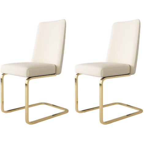 Juego de 2 sillones de terciopelo, tapizados en beige, con respaldo en forma de rombo y soporte de metal dorado, ideal para salón, dormitorio, estudio u oficina.