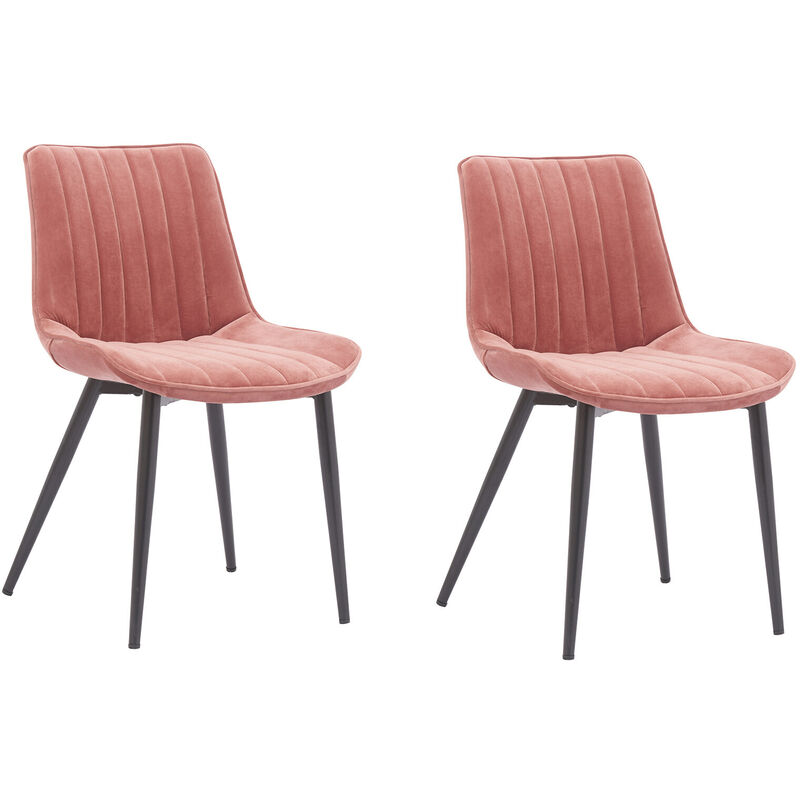 

Juego de 2 sillones sillas de comedor elegante y romántico asiento sillón tapizado en pana 50W x 42D x 81.5H cm rojo ladrillo - Rojo ladrillo