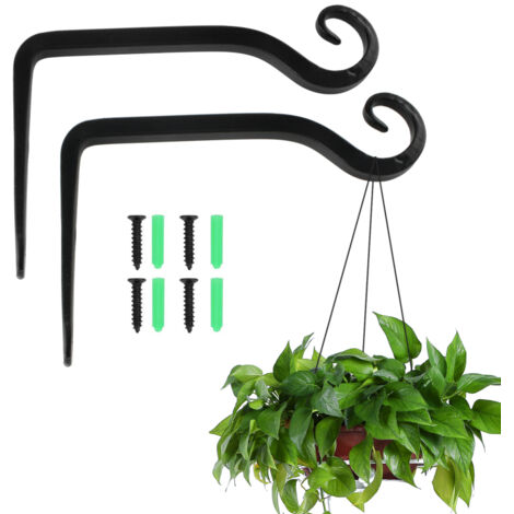 Juego de 2 soportes colgantes para plantas de 15 cm (6 pulgadas), ganchos de metal resistentes, multifuncionales y decorativos, para comederos de pájaros, macetas, faroles y campanillas de viento.