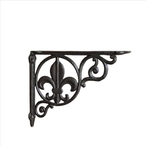 Juego de 2 soportes de hierro fundido para estantes de 23,3 x 17,5 x 3 cm – Soportes de pared para estantes pesados – Fijación robusta para madera dura