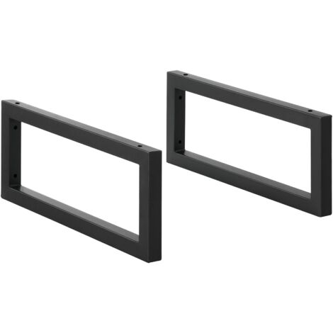 Juego de 2 soportes de pared de acero DIY 50 x 20 cm negro mate 030008099