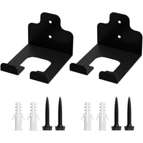 Juego de 2 soportes de pared para desbrozadoras, soportes para estantes, ganchos de almacenamiento de acero inoxidable para herramientas eléctricas en el garaje y el jardín (soporte de pared)