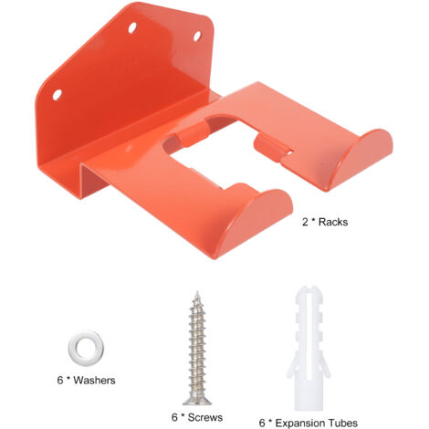 Juego de 2 soportes de pared resistentes para desbrozadoras y recortadoras, organizador de garaje, estante colgante