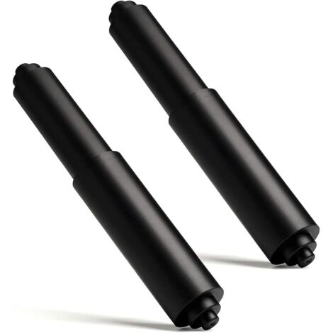 Juego de 2 soportes de plástico para rollos de papel higiénico para baño, color negro.