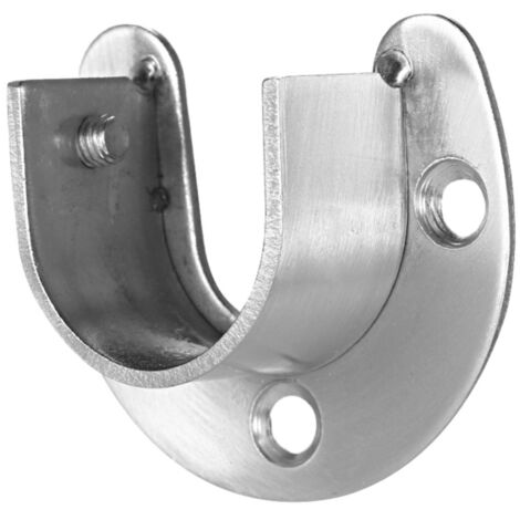 Juego de 2 soportes en forma de U para percheros, fabricados en acero inoxidable.