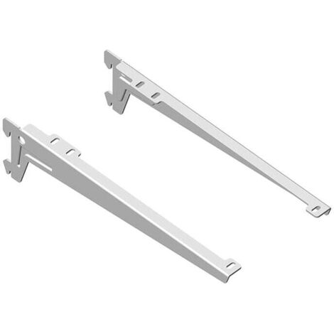 Juego de 2 soportes para estantería de 1 fila, color blanco, 28 cm