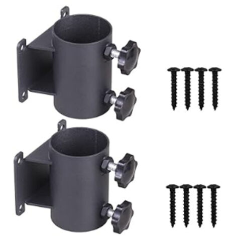 Juego de 2 soportes para sombrilla de patio, soportes de aluminio para sombrilla de exterior para barandilla de patio, balcón o patio exterior.