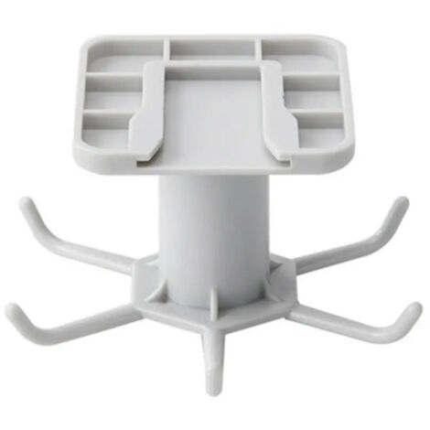 Juego de 2 soportes para utensilios de cocina, estante giratorio de 360°, no requiere perforación, organizador de almacenamiento con 6 ganchos para cocina/baño/armario (blanco)