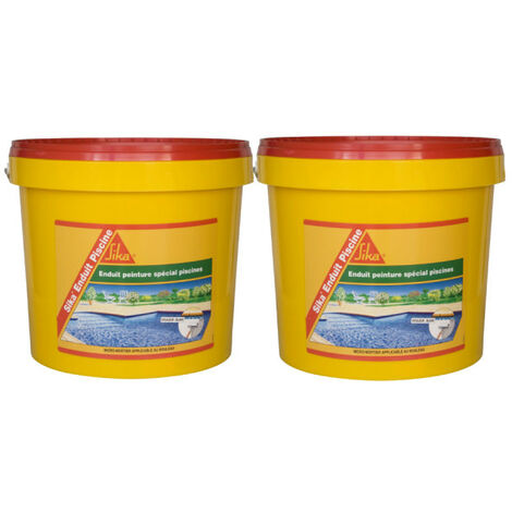 Juego de 2 suplementos de impermeabilización para piscinas SIKA Enduit Piscine - Espuma blanca - Kit 6,16kg - Blanc écume