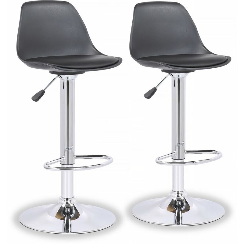 

Juego de 2 taburetes de bar Daïquiri - Negro