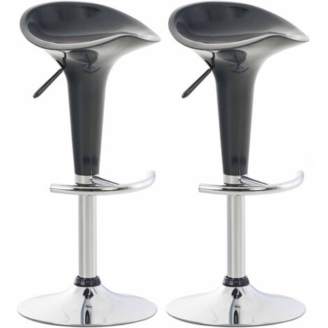 Juego de 2 taburetes de bar de diseño grises con giro y altura regulable TDB10035