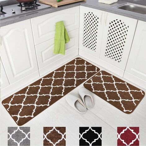 Juego de 2 tapetes y tapetes de cocina suaves y absorbentes