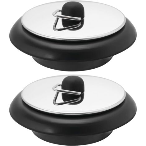 Juego de 2 tapones de goma de 40 mm para desagües de cocina, aptos para bañeras y fregaderos con un orificio de 3,6 cm.