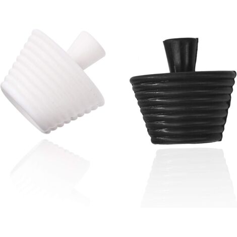 Juego de 2 tapones universales de silicona para bañeras, lavabos y cocinas (blanco y negro).
