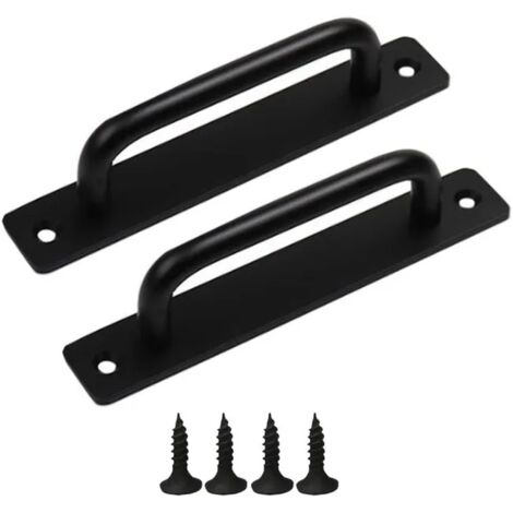 Juego de 2 tiradores de aluminio para puertas correderas de armarios, tirador de puerta francesa con tornillos, para puertas de alacenas (210 x 25 mm)
