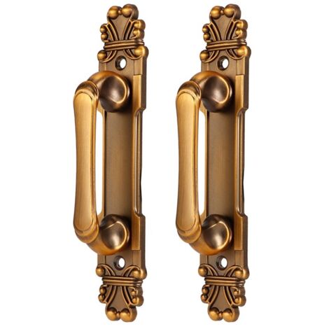 Juego de 2 tiradores de puerta de aleación de zinc de estilo europeo antiguo, accesorio de herrajes para muebles.