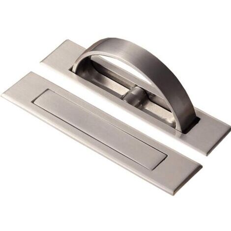 Juego de 2 tiradores invisibles de aleación de zinc para cajones, accesorios de muebles, puertas, armarios, esteras de tatami y cajones (níquel).