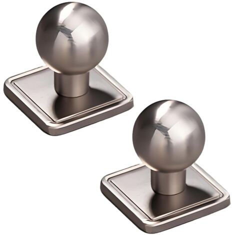 Juego de 2 tiradores para armarios de cocina en níquel satinado cepillado, tiradores para cajones de aleación de zinc, tiradores para cajones de baño (plateados)