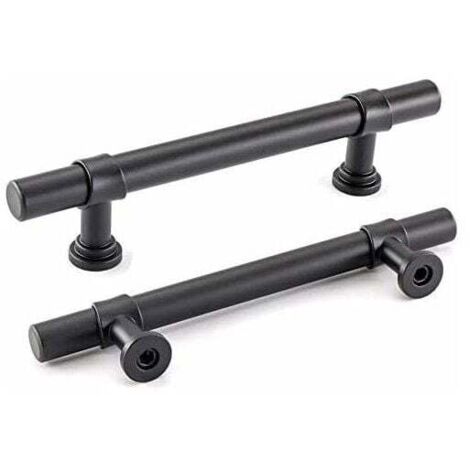 Juego de 2 tiradores para mueble de baño negros, 96 mm, para armarios, alacenas, baños, baño y cocina