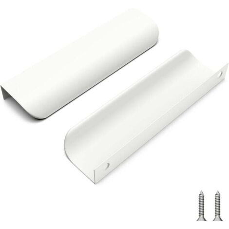 Juego de 2 tiradores para muebles de acero con acabado dorado cepillado, distancia entre ejes de 120 mm, fijación por tornillo de 96 mm, diseño blanco ultraplano, moderno, para cocina, baño, salón