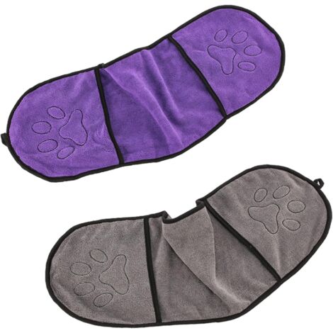 Juego de 2 toallas de baño de microfibra para mascotas, absorbentes y de secado rápido, para perros pequeños y grandes. Incluye albornoz absorbente para perros y toalla de baño suave y cálida para gat